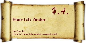 Hemrich Andor névjegykártya